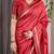 Red elegant zari woven banarasi silk sarees with attached blouse