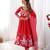  floral printed organza silk blend flared anarkali pant and dupatta set