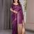 Wine elegant zari woven banarasi silk sarees with attached blouse