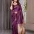 Wine elegant zari woven banarasi silk sarees with attached blouse