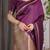 Wine elegant zari woven banarasi silk sarees with attached blouse