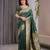 Green elegant zari woven banarasi silk sarees with attached blouse