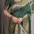 Green elegant zari woven banarasi silk sarees with attached blouse