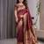 Maroon elegant zari woven banarasi silk sarees with attached blouse
