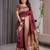 Maroon elegant zari woven banarasi silk sarees with attached blouse