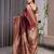 Maroon elegant zari woven banarasi silk sarees with attached blouse
