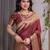 Maroon elegant zari woven banarasi silk sarees with attached blouse