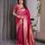 Pink elegant zari woven banarasi silk sarees with attached blouse