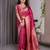 Pink elegant zari woven banarasi silk sarees with attached blouse