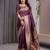 Wine elegant zari woven banarasi silk sarees with attached blouse