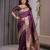 Wine elegant zari woven banarasi silk sarees with attached blouse