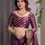 Wine elegant zari woven banarasi silk sarees with attached blouse