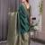 Green elegant zari woven banarasi silk sarees with attached blouse