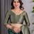 Green elegant zari woven banarasi silk sarees with attached blouse