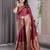 Maroon elegant zari woven banarasi silk sarees with attached blouse
