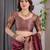 Maroon elegant zari woven banarasi silk sarees with attached blouse