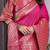 Pink elegant zari woven banarasi silk sarees with attached blouse