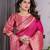 Pink elegant zari woven banarasi silk sarees with attached blouse