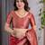 Red elegant zari woven banarasi silk sarees with attached blouse