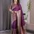 Wine elegant zari woven banarasi silk sarees with attached blouse
