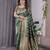 Green elegant zari woven banarasi silk sarees with attached blouse