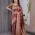 Maroon elegant zari woven banarasi silk sarees with attached blouse