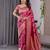 Pink elegant zari woven banarasi silk sarees with attached blouse