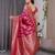 Pink elegant zari woven banarasi silk sarees with attached blouse