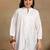 Women white floral embroidered chikankari pleats front slit kurtis