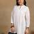 Women white floral embroidered chikankari pleats front slit kurtis