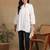 Women white floral embroidered chikankari pleats front slit kurtis