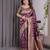 Wine elegant zari woven banarasi silk sarees with attached blouse