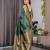 Green elegant zari woven banarasi silk sarees with attached blouse