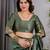 Green elegant zari woven banarasi silk sarees with attached blouse