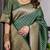 Green elegant zari woven banarasi silk sarees with attached blouse