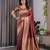 Maroon elegant zari woven banarasi silk sarees with attached blouse