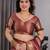 Maroon elegant zari woven banarasi silk sarees with attached blouse