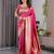 Pink elegant zari woven banarasi silk sarees with attached blouse