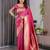 Pink elegant zari woven banarasi silk sarees with attached blouse