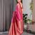 Pink elegant zari woven banarasi silk sarees with attached blouse