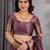 Wine elegant zari woven banarasi silk sarees with attached blouse