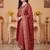 Women Ethnic Motifs Embroidered Thread Work Kurta with Trousers & With Dupatta