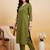 Women Mirror Work Kurta with Trousers