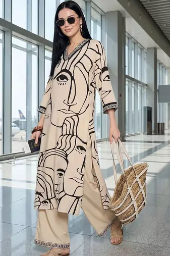 Women Printed Kurta with Palazzos