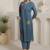 Women Floral Embroidered Thread Work Cotton Kurta with Trousers