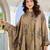 Women Ethnic Motifs Printed Band Collar Kaftan Kurta With Trouser