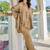 Women Ethnic Motifs Printed Band Collar Kaftan Kurta With Trouser