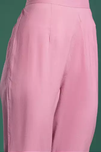 Embroidered Cotton Kurta with Trousers & Dupatta