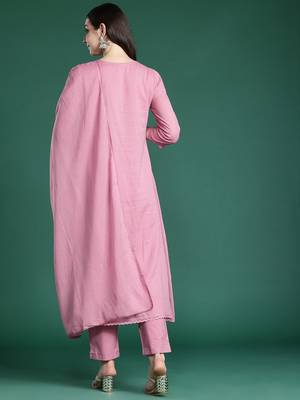 Embroidered Cotton Kurta with Trousers & Dupatta 7