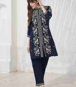 Ethnic Motifs Embroidered Thread Work Kurta With Trousers